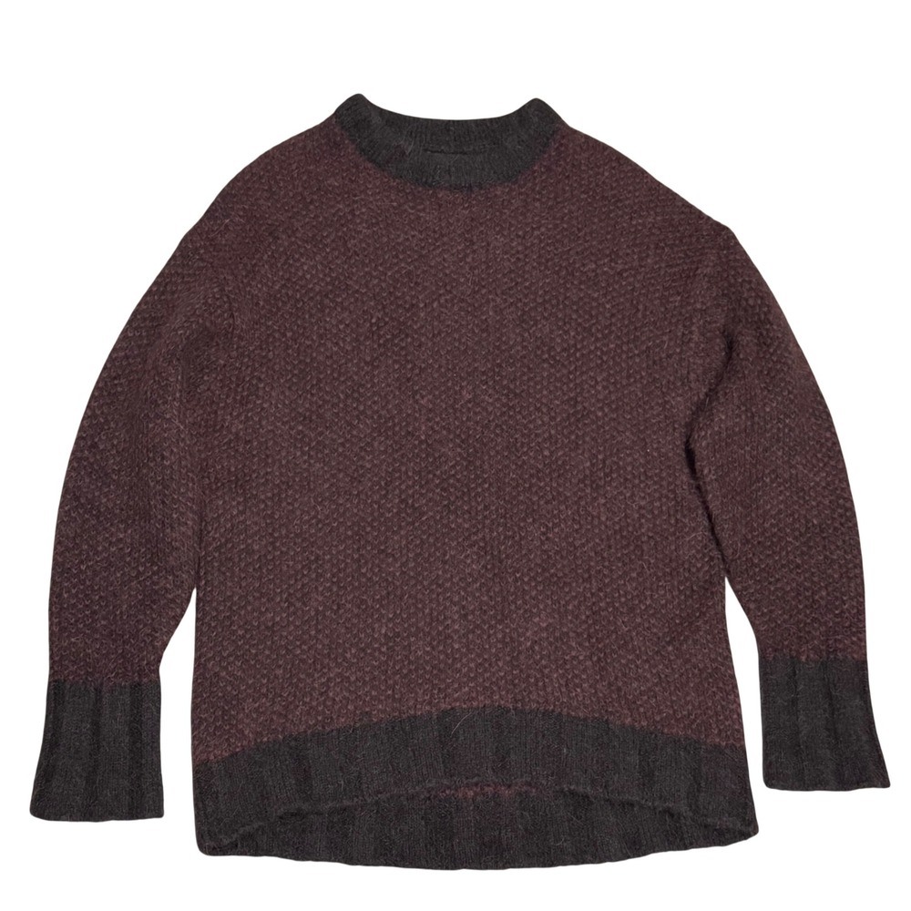 Banana Republic Sweater Womens XXS Brown Burgundy Alpaca Blend Italian Yarn